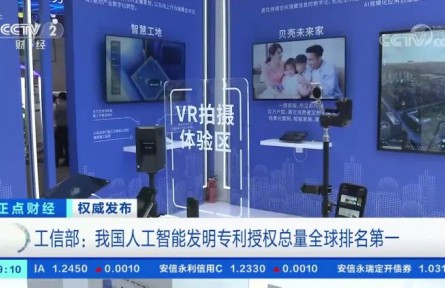 工信部：我國(guó)人工智能發(fā)明專利授權(quán)總量全球排名第一
