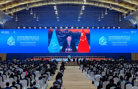 在這場領(lǐng)導(dǎo)人峰會上，習近平闡述生物多樣性保護的中國主張