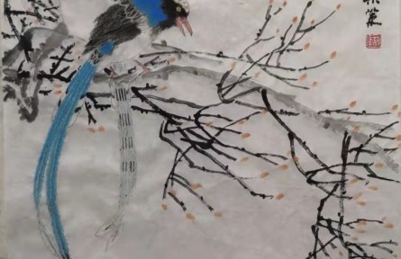 梁策國(guó)畫：《早春》