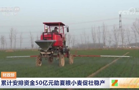 財政部：累計安排資金50億元助夏糧小麥促壯穩(wěn)產(chǎn)