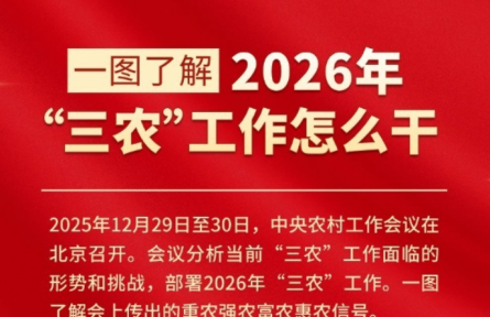 一圖了解2026年“三農(nóng)”工作怎么干？