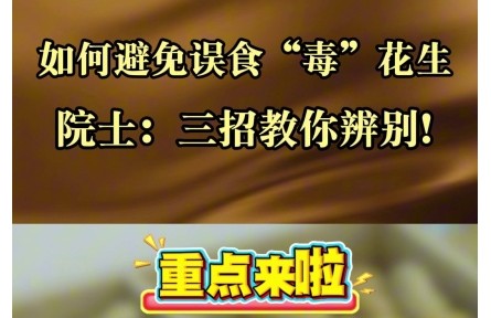 如何避免誤食“毒”花生 院士：三招教你辨別！